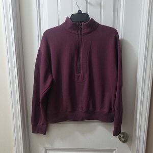 a new day Women's Burgundy Half Zip Sweatshirt